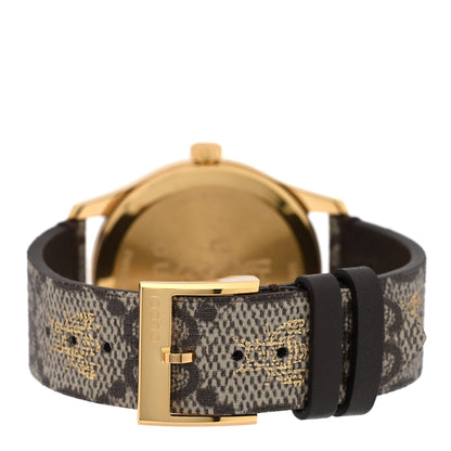 Gucci Stainless Steel Canvas 38mm G-Timeless GG Supreme Bee Quartz Watch Brown 3 of 4