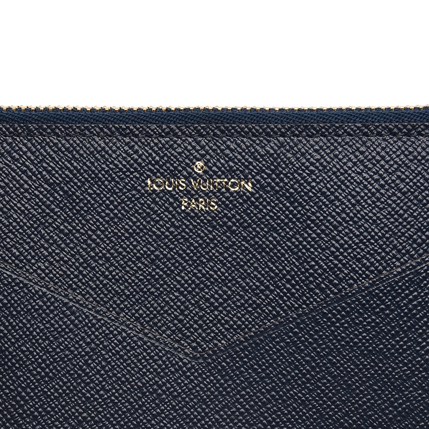 Calfskin Jeanne Wallet Zippered Insert Dark Blue