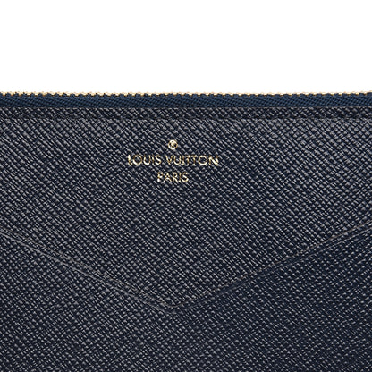 Louis Vuitton Calfskin Jeanne Wallet Zippered Insert Dark Blue 6 of 6