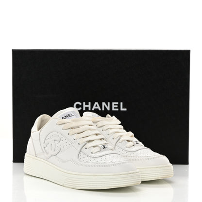 Chanel Calfskin CC Womens Sneakers 36.5 White 9 of 9