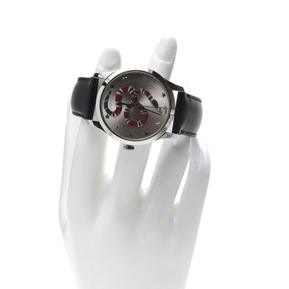 Gucci Stainless Steel Calfskin 38mm G-Timeless Snake Quartz Watch 2 of 9