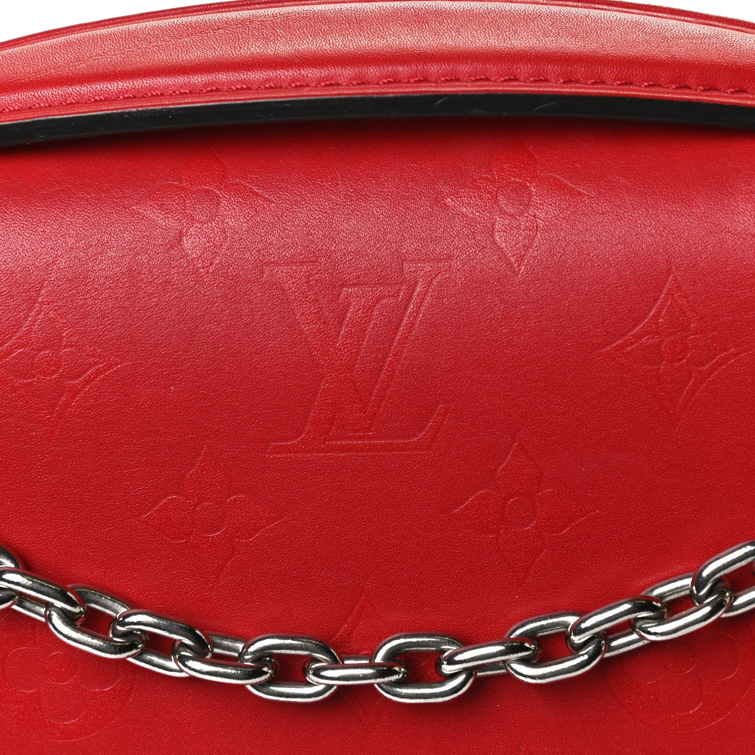 Louis Vuitton Monogram Cuir Plume Ecume Very Chain Bag Rubis Red 12 of 16