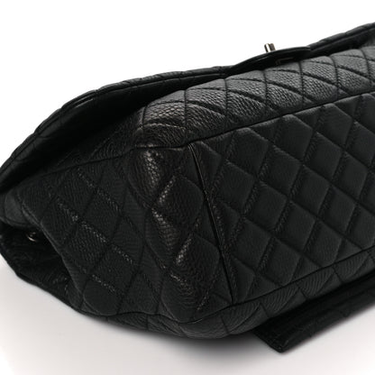 Chanel Grained Calfskin Quilted Small XXL Travel Flap Bag Black 7 of 8