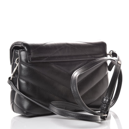 Saint Laurent Calfskin Y Quilted Monogram Toy Loulou Crossbody Bag Black 3 of 10