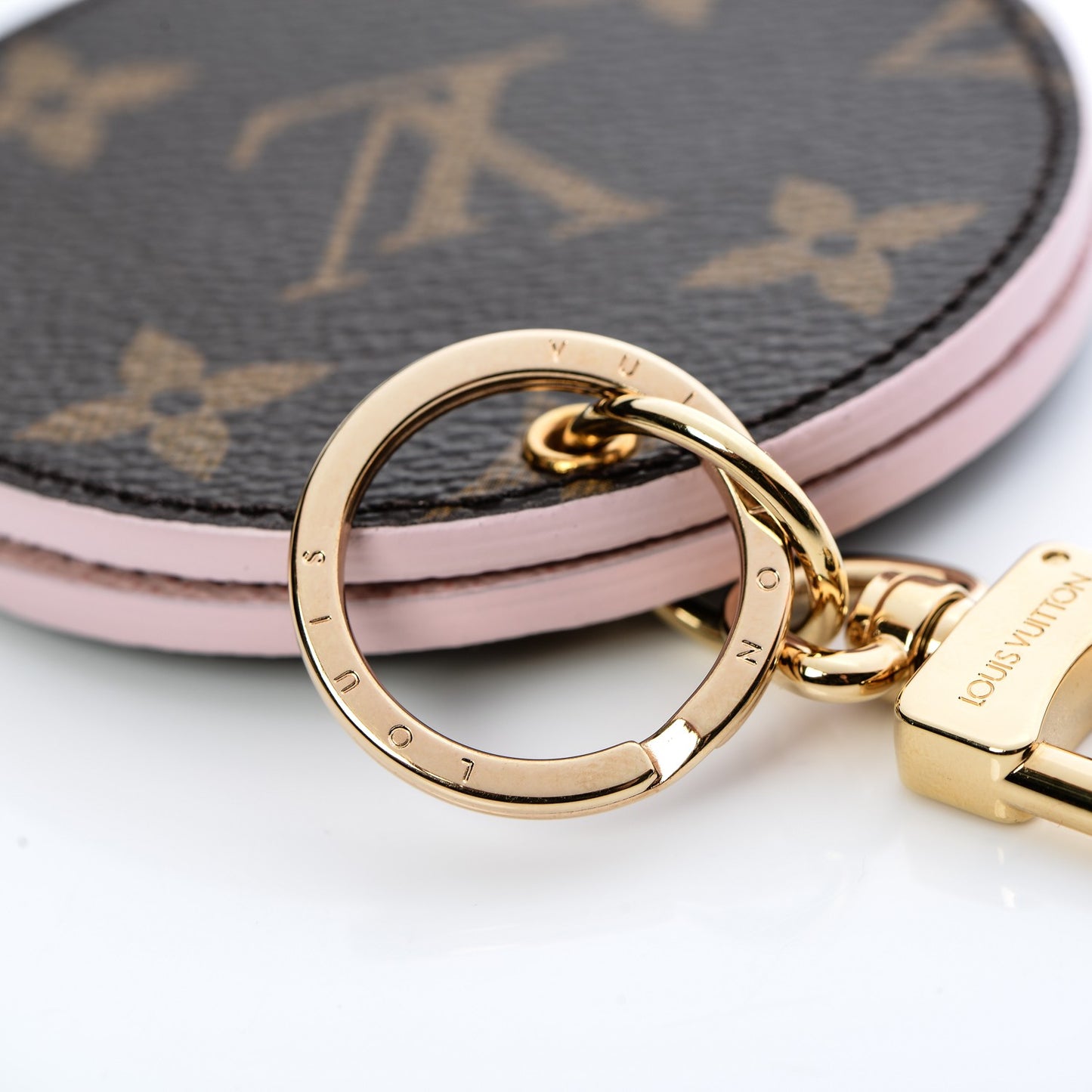 Monogram LV Mirror Key Holder Rose Ballerine