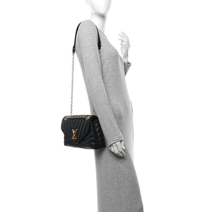 Louis Vuitton Calfskin LV New Wave Chain Bag Black 2 of 10