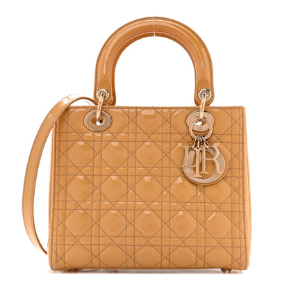Christian Dior Patent Cannage Medium Lady Dior Beige 1 of 13