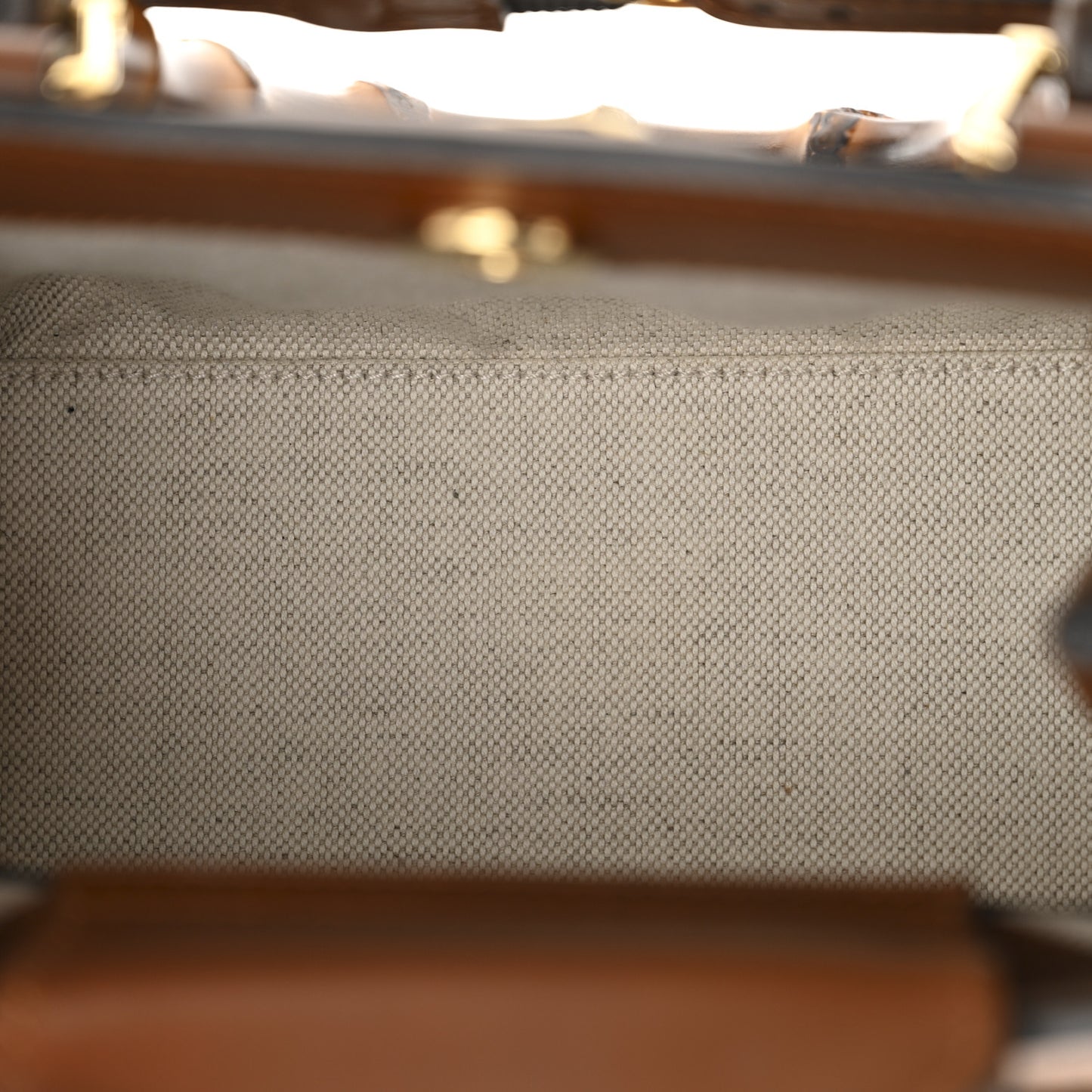 New Canvas Charisma Calfskin Crystal GG Monogram Mini Diana Tote Bag Camel Ebony