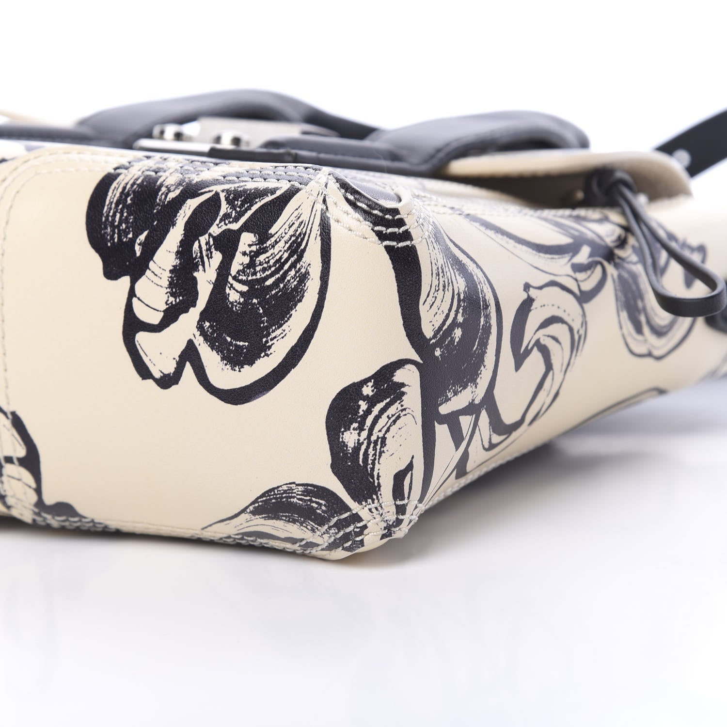 3.1 Phillip Lim 3.1 Calfskin Floral Print Mini Pashli Satchel Off White Black 9 of 10