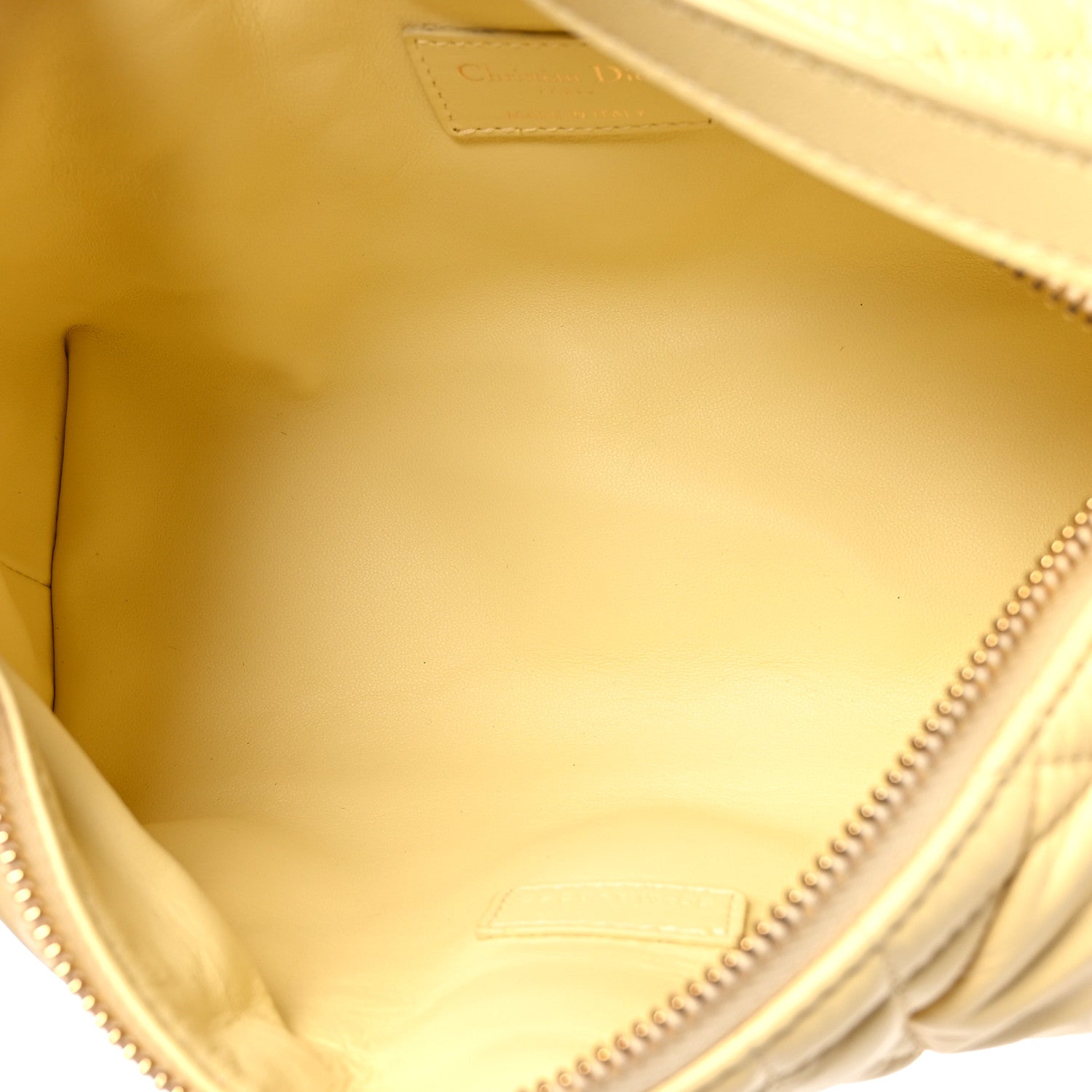 Christian Dior Calfskin Macrocannage Medium Diortravel Nomad Pouch Pale Yellow 5 of 9