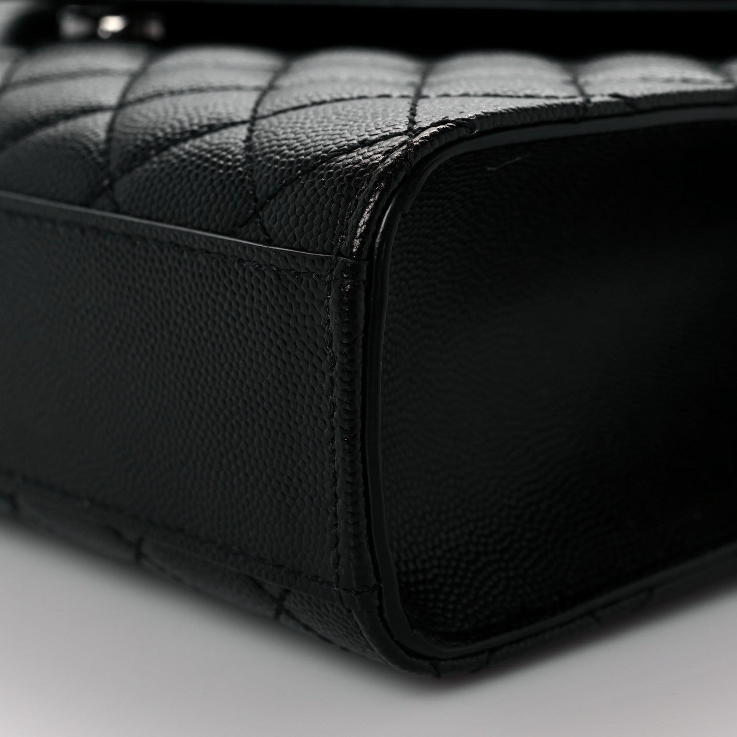 Saint Laurent Grain De Poudre Textured Mixed Matelasse Triquilt Medium Monogram Satchel Black 9 of 9