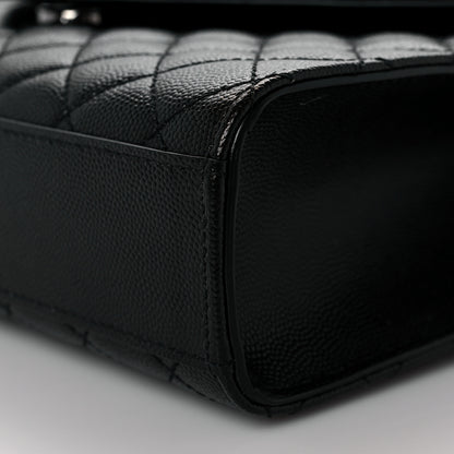 Saint Laurent Grain De Poudre Textured Mixed Matelasse Triquilt Medium Monogram Satchel Black 9 of 9