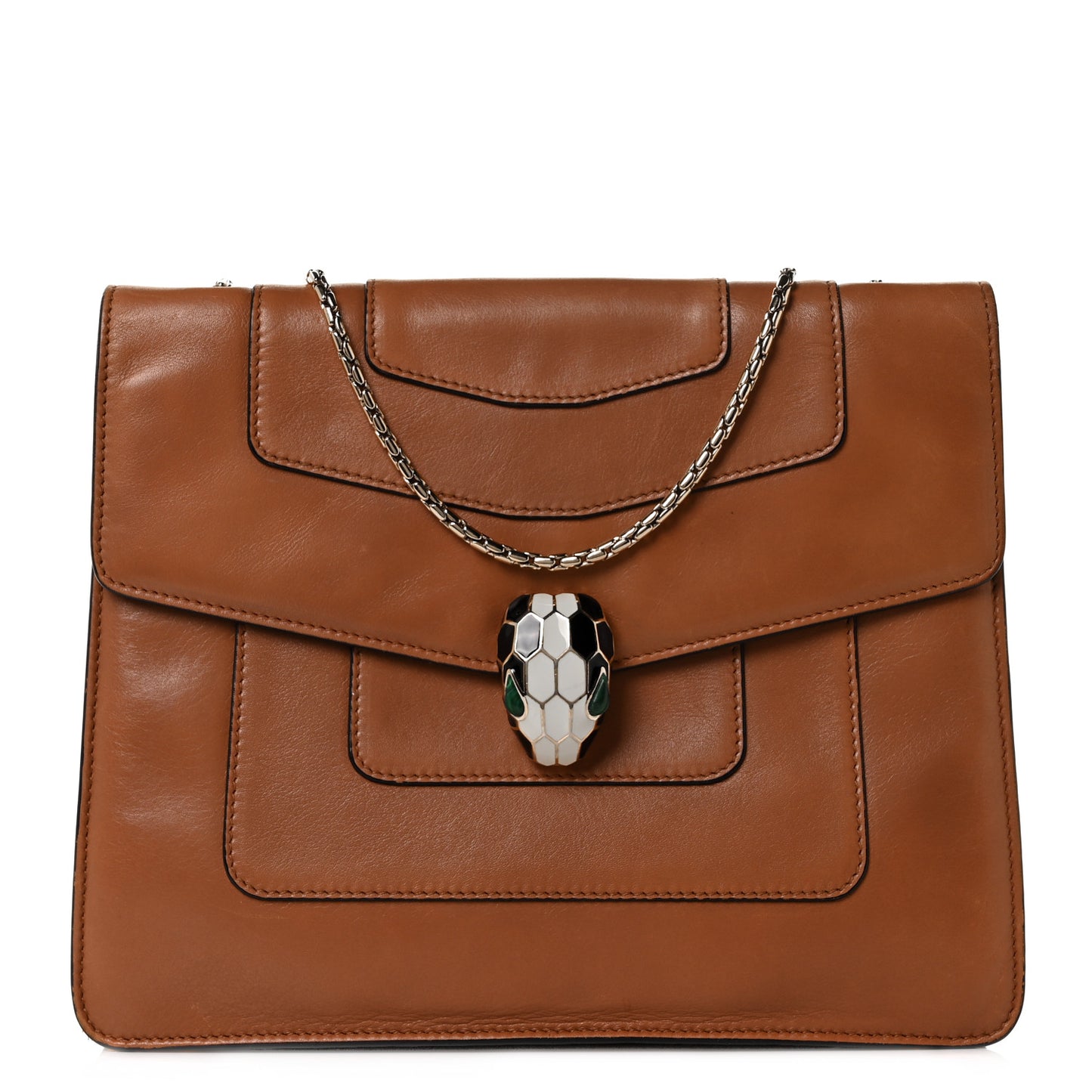 Calfskin Serpenti Forever Crossbody Bag Brown