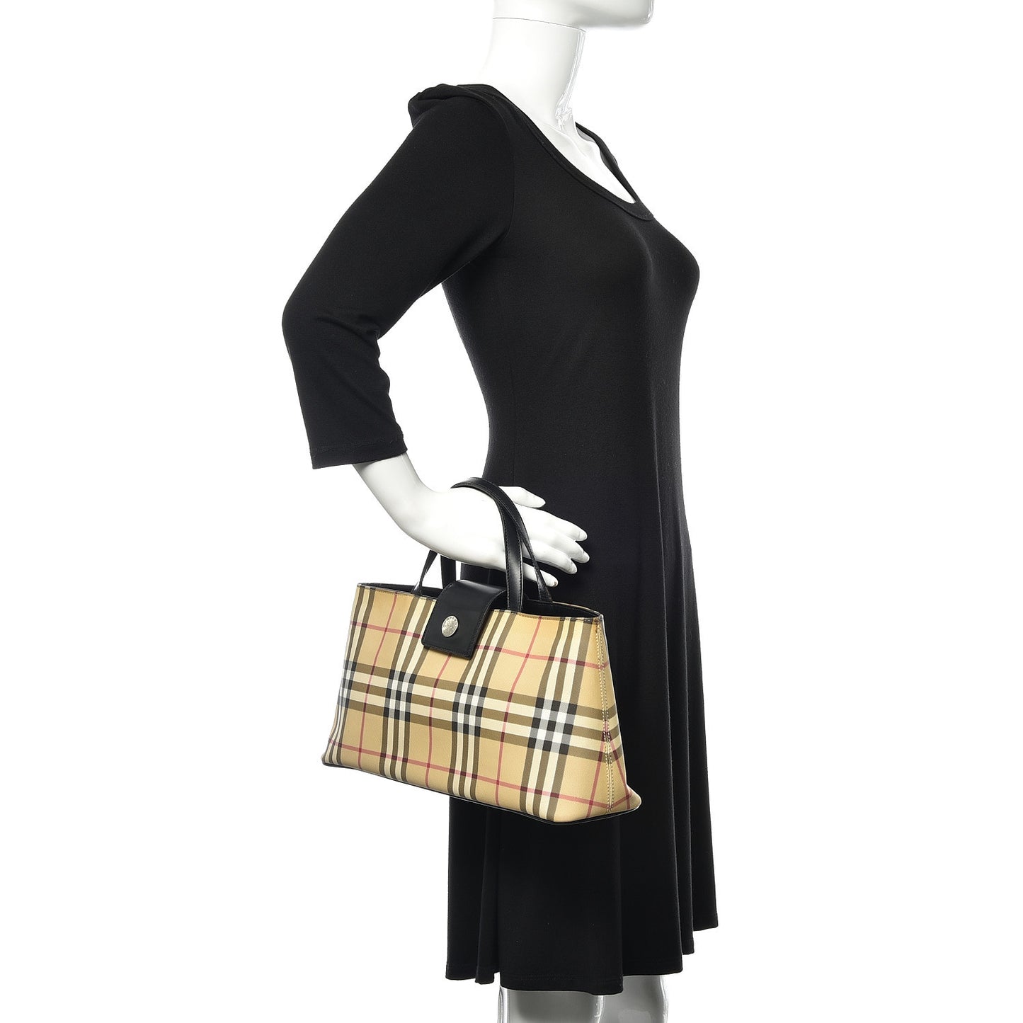 House Check Tote Black