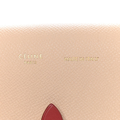 Celine Grained Shiny Calfskin Strap Clutch Light Taupe Red 6 of 10