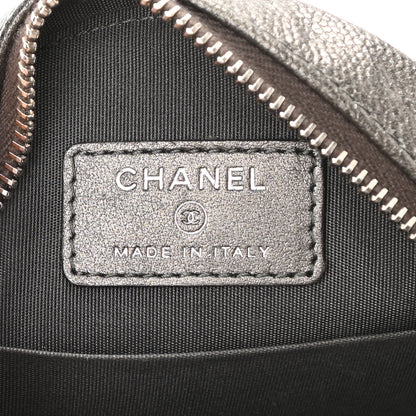 Chanel Metallic Caviar Quilted Round Filigree Crossbody Dark Silver 6 of 10