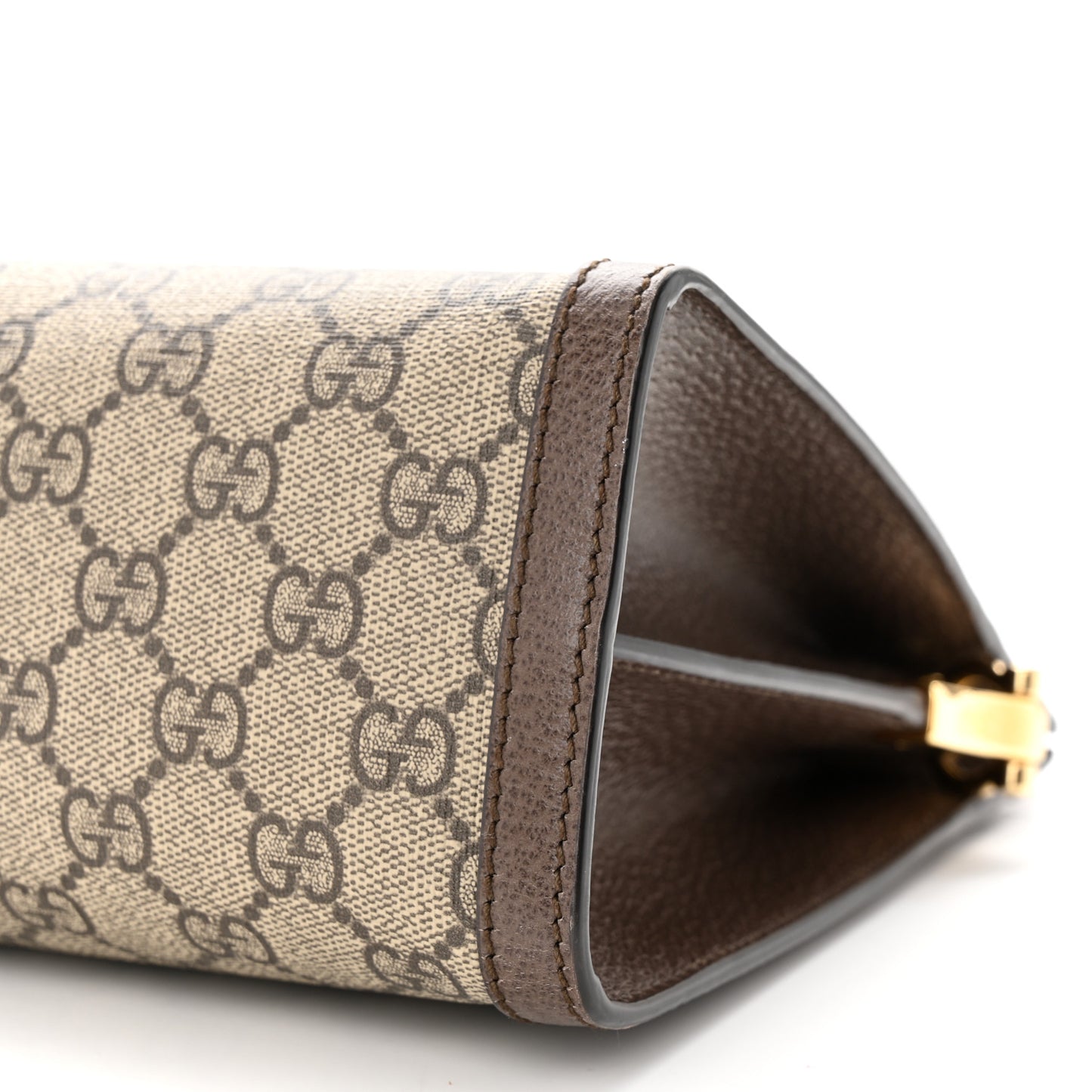 GG Supreme Monogram Web Medium Ophidia Chain Shoulder Bag Brown