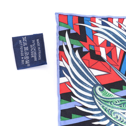 Hermes Silk Twill Kawa Ora Scarf 90 Bleu Jaune D'Or White 3 of 4