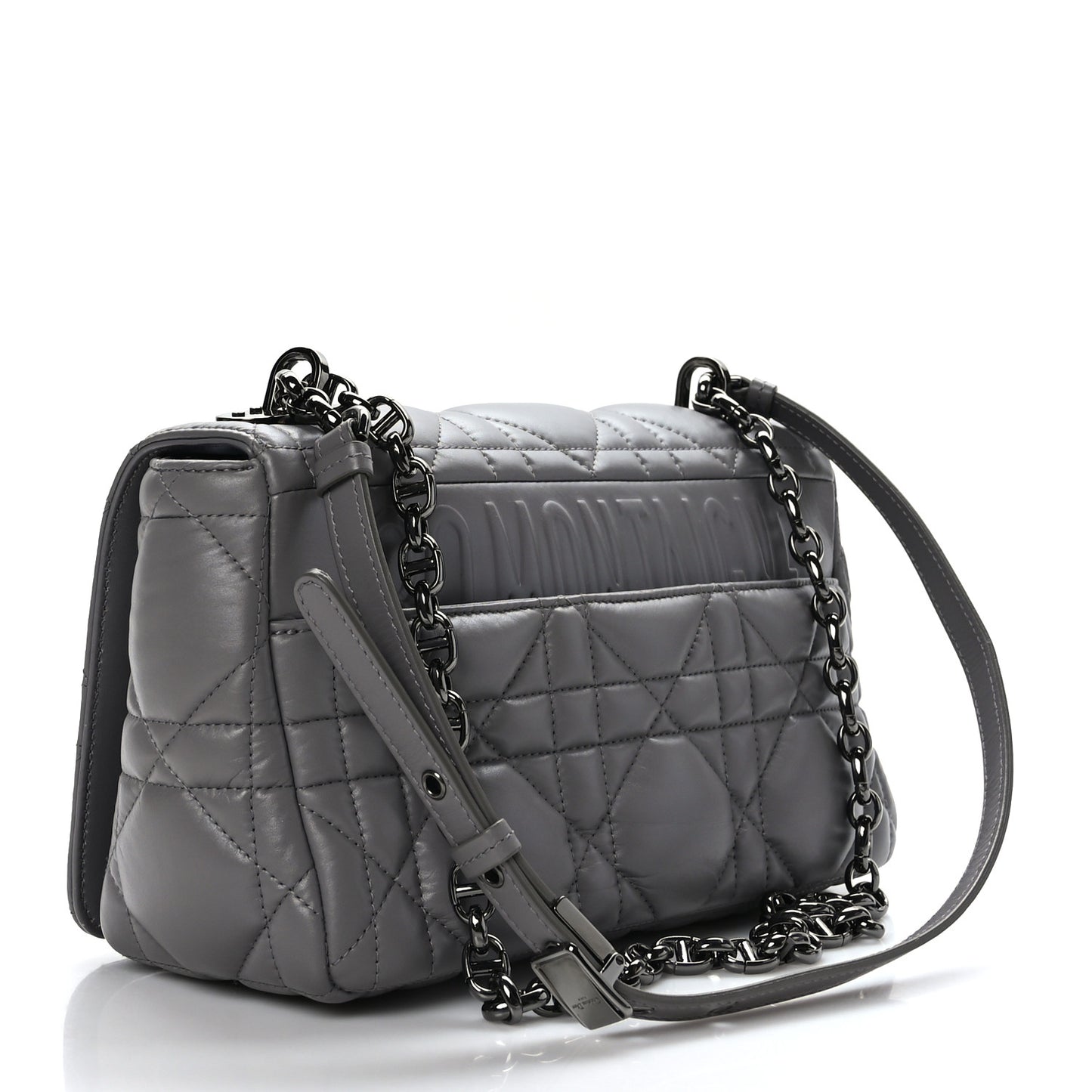 Calfskin Macrocannage Medium Caro Bag Iron Grey