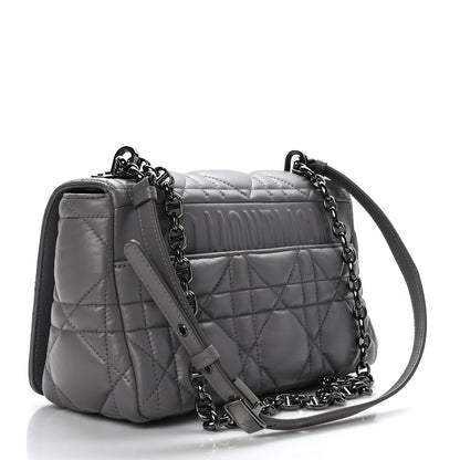 Christian Dior Calfskin Macrocannage Medium Caro Bag Iron Grey 3 of 9