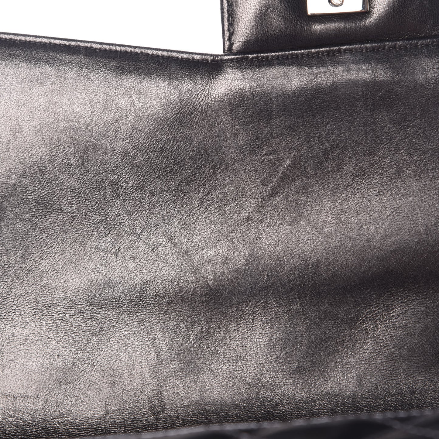 Patent Quilted Jumbo Single Flap Black