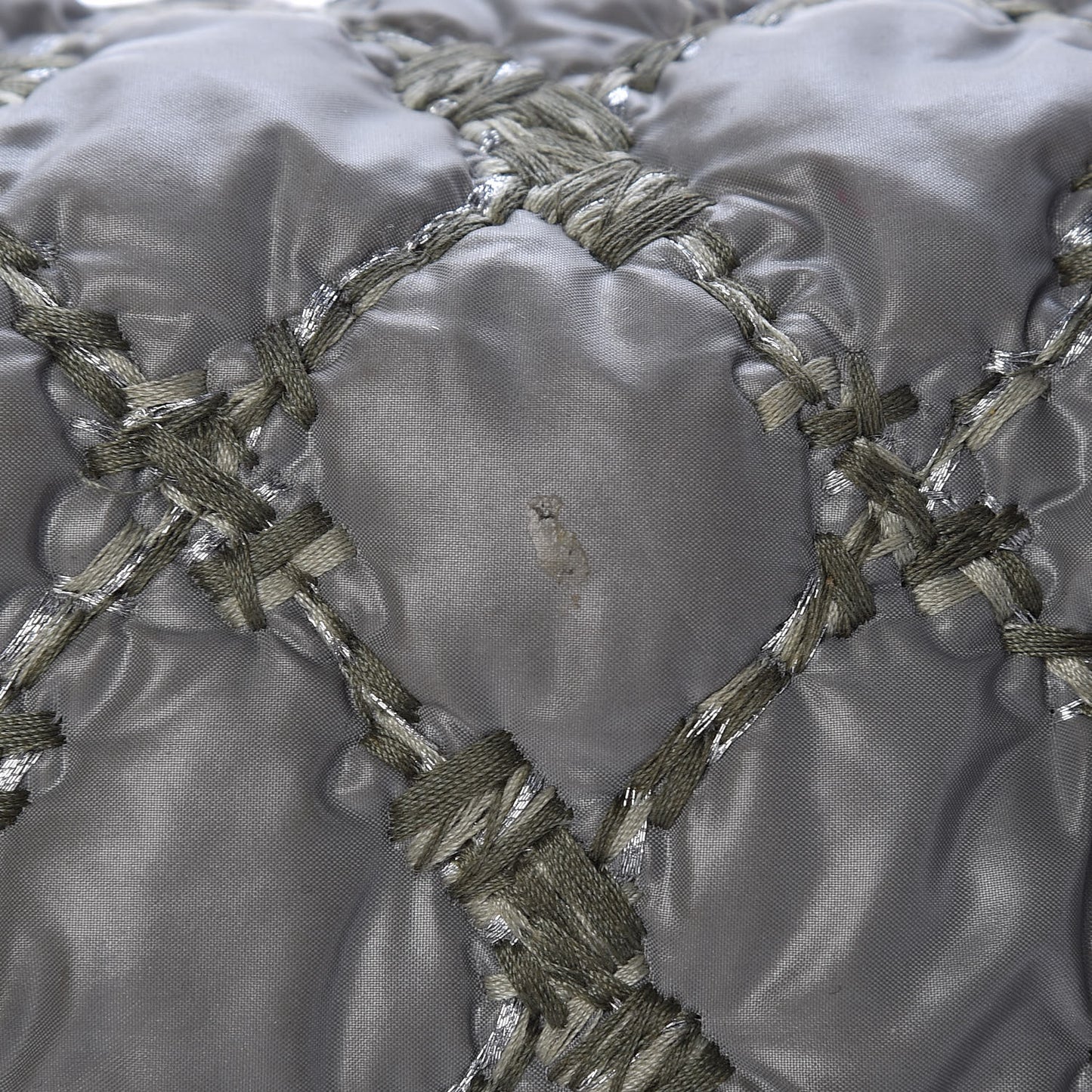 Nylon Quilted Medium Tweed on Stitch Bubble Green