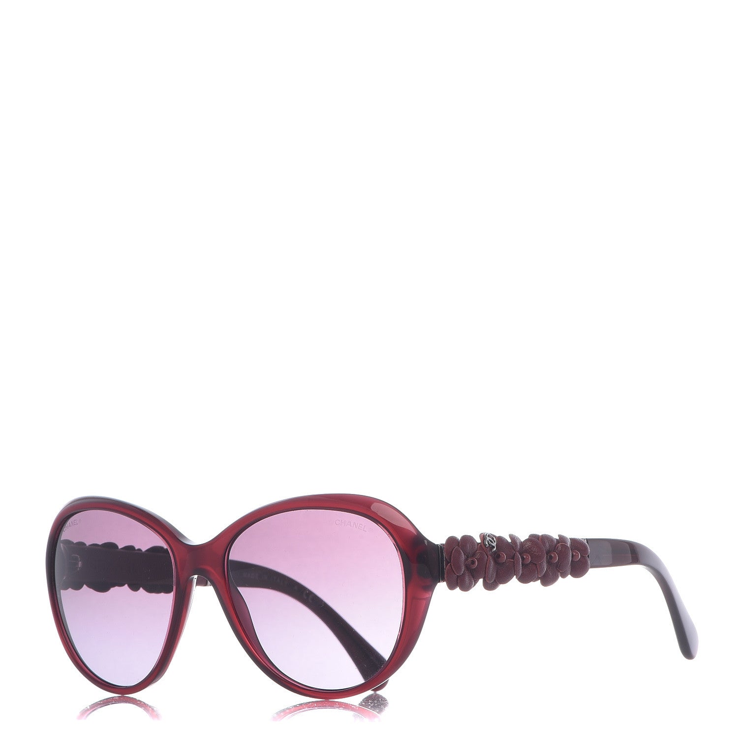Chanel Lambskin Camellia CC Sunglasses 5316-Q Red 1 of 8