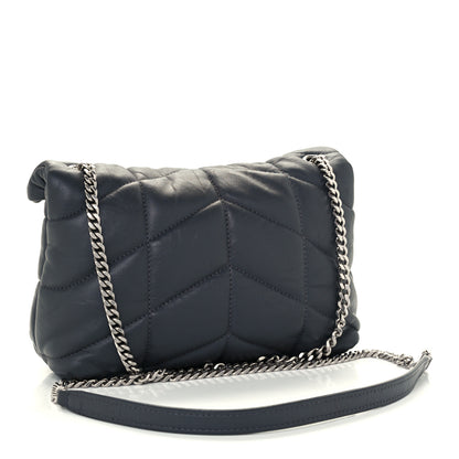 Saint Laurent Lambskin Quilted Toy Loulou Puffer Monogram Chain Satchel Storm 3 of 12