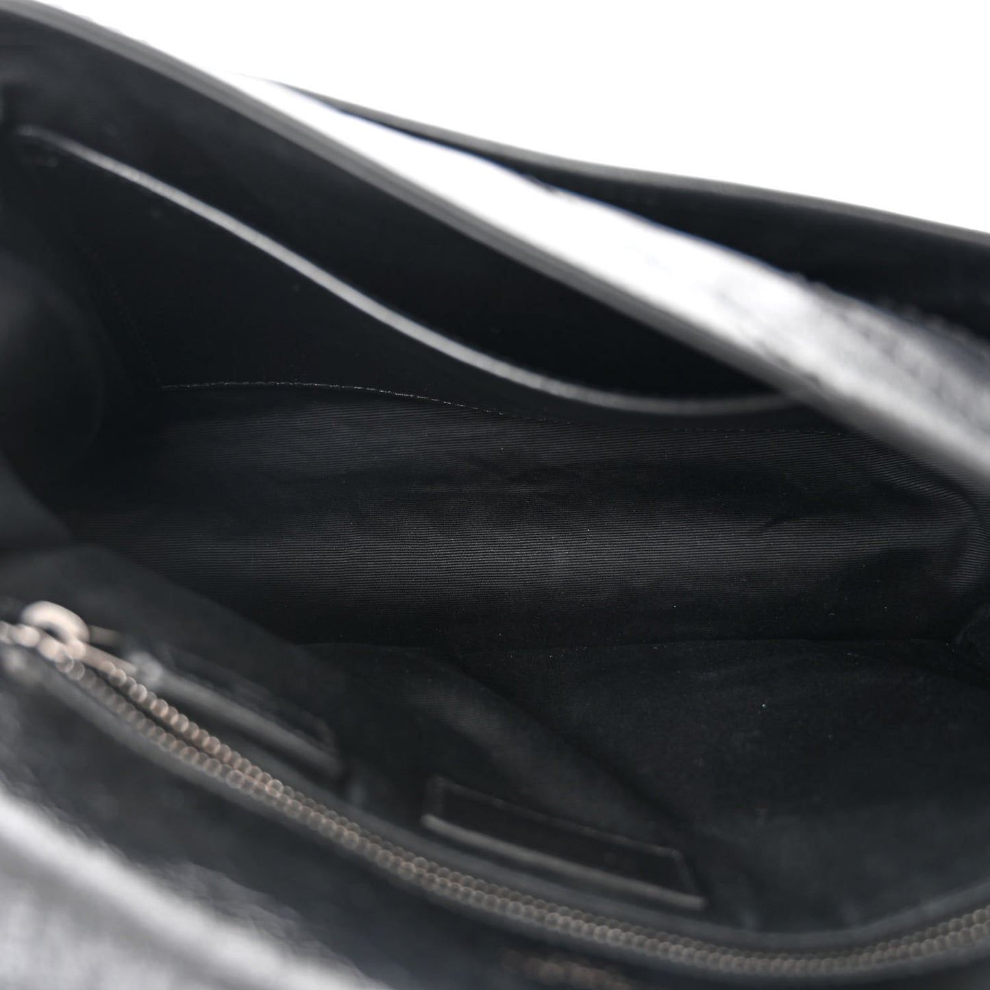Crinkled Calfskin Matelasse Monogram Medium Niki Chain Satchel Black