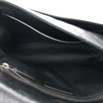 Saint Laurent Crinkled Calfskin Matelasse Monogram Medium Niki Chain Satchel Black 5 of 10