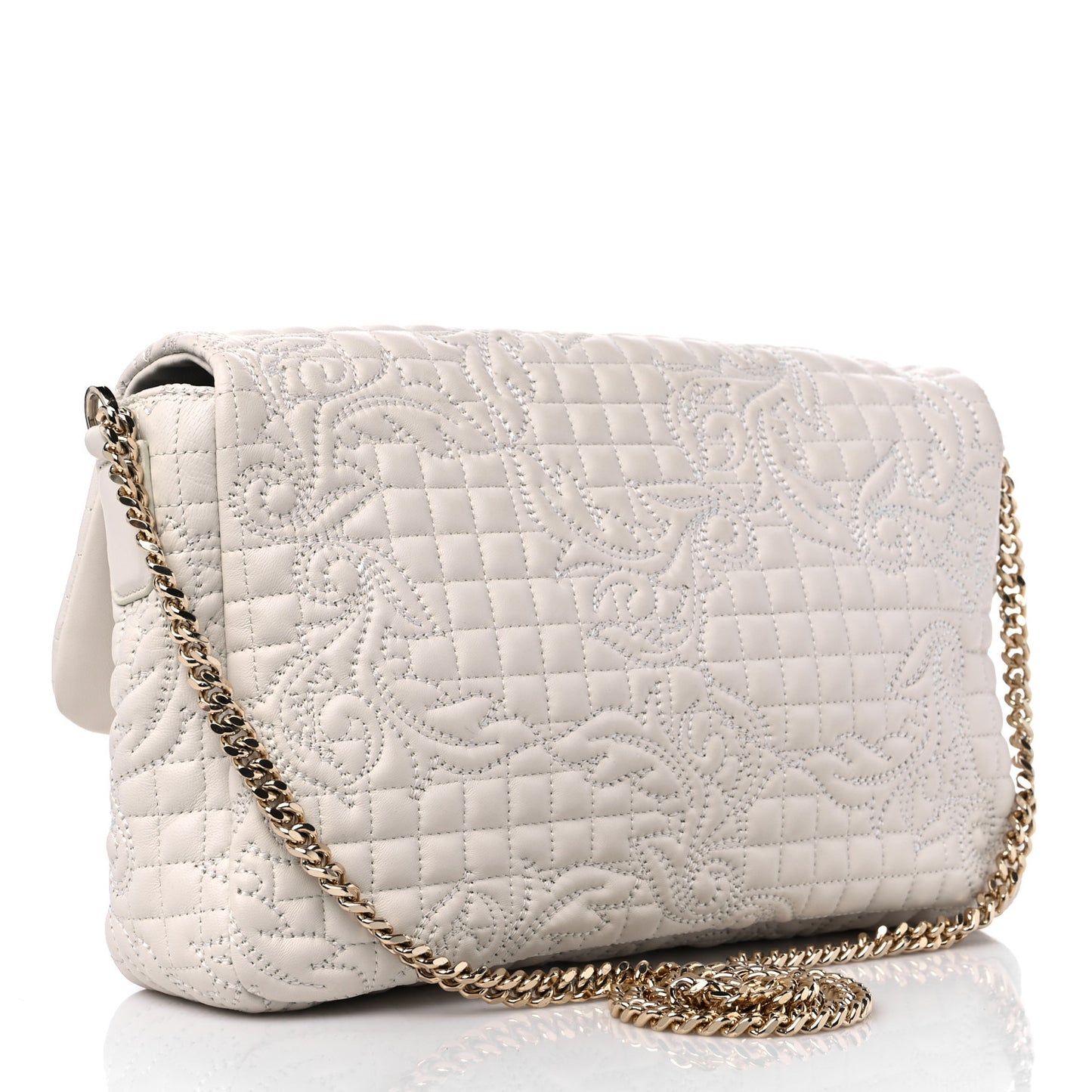 Nappa Barocco Quilted Vanitas Crossbody White