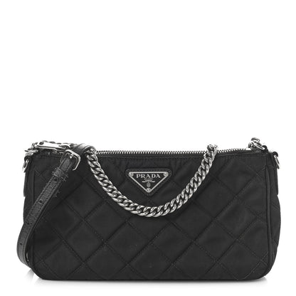 Prada Nylon Tessuto Impuntu Quilted Crossbody Bag Black 1 of 8