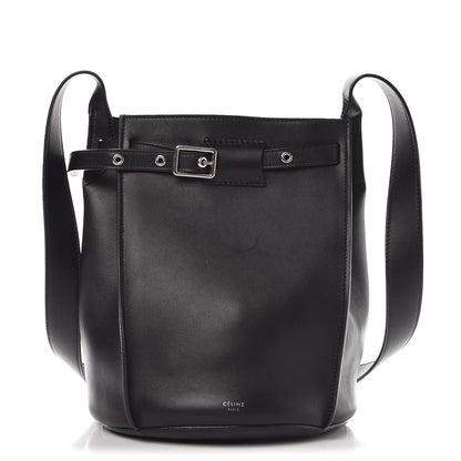 Celine Smooth Calfskin Long Strap Big Bucket Bag Black 1 of 8