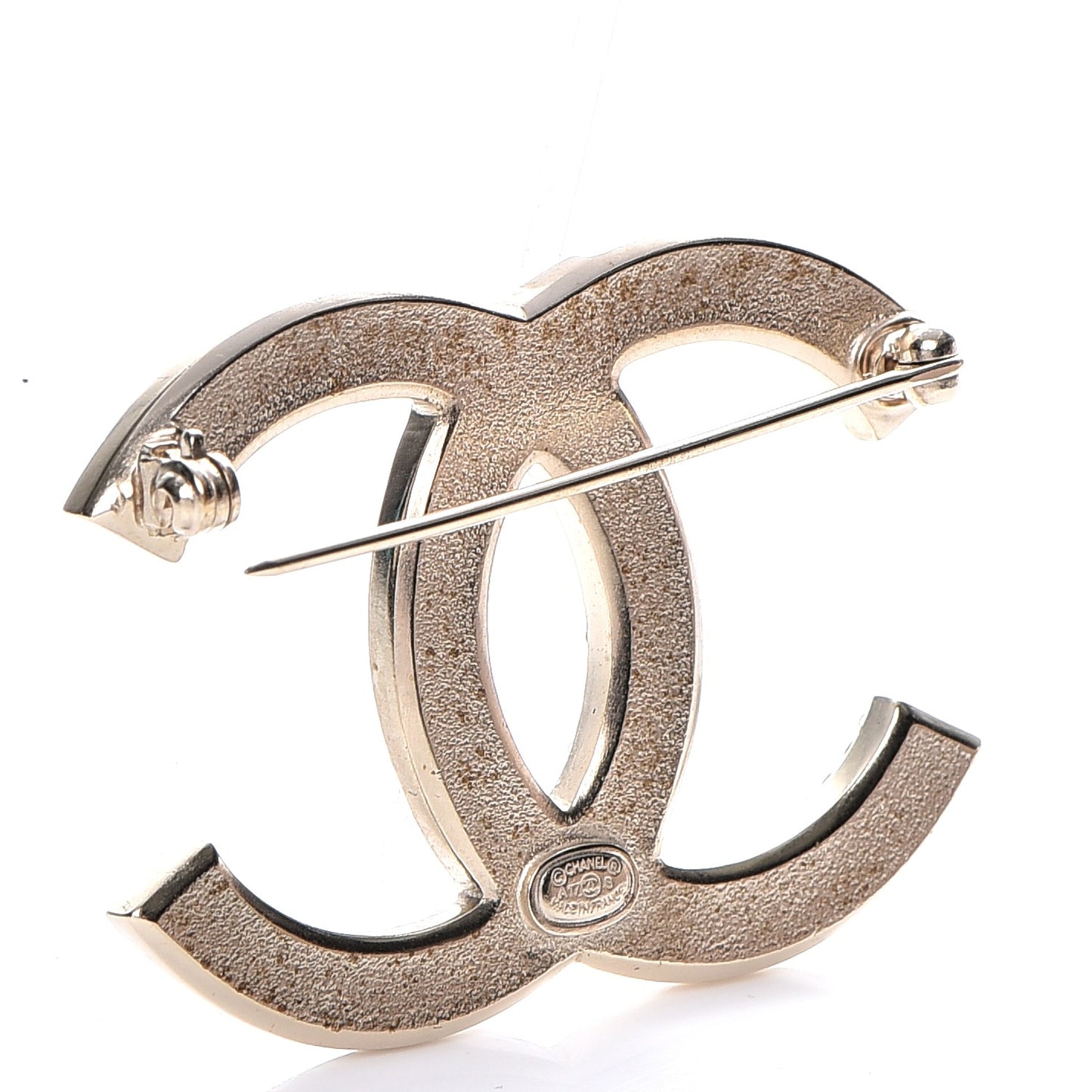 Crystal Large CC Brooch Gold