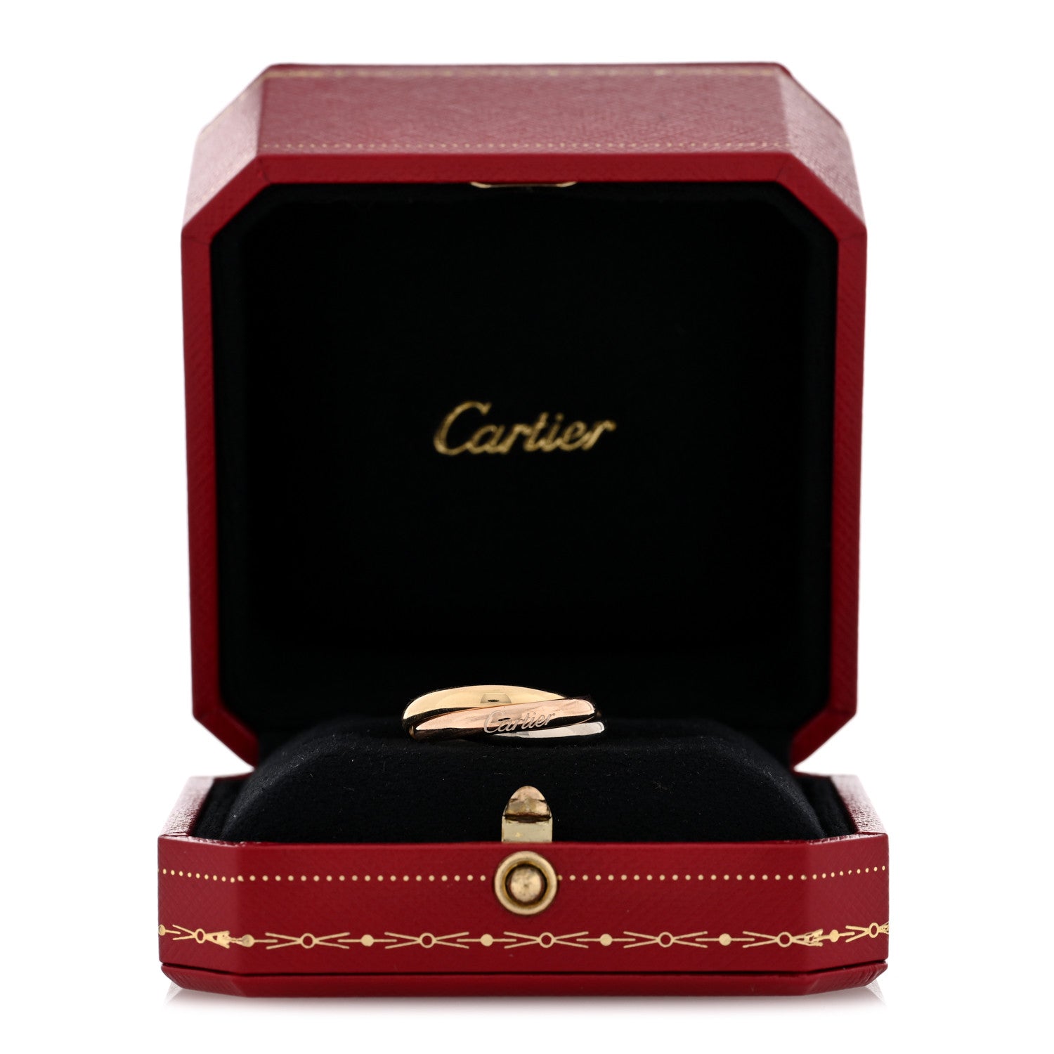 Cartier 18K Pink Yellow White Gold Small Trinity Ring 52 6 5 of 5