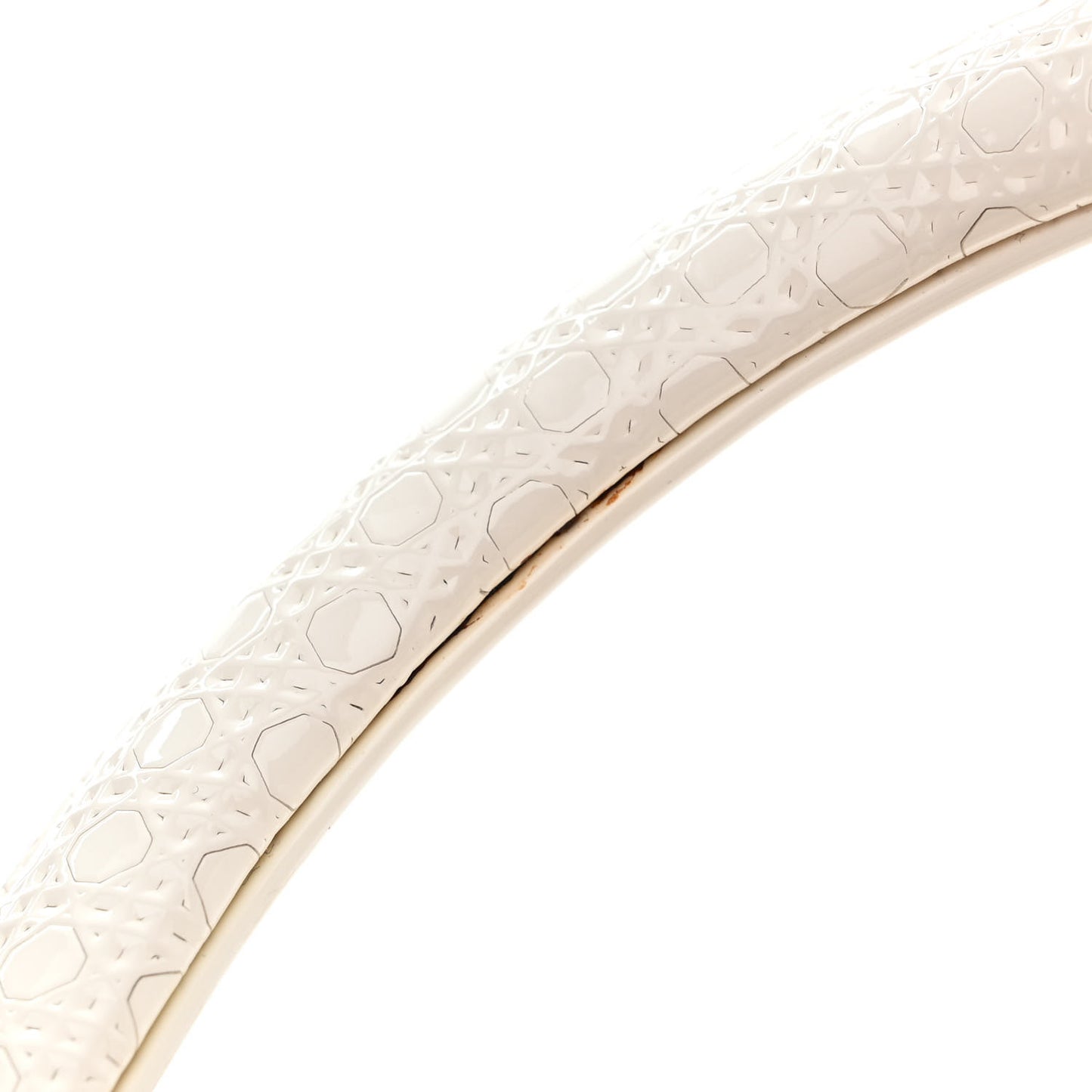 Patent Micro-Cannage Medium Lady Dior White