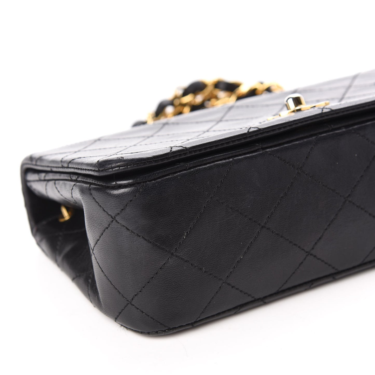 Lambskin Quilted Mini Flap Black