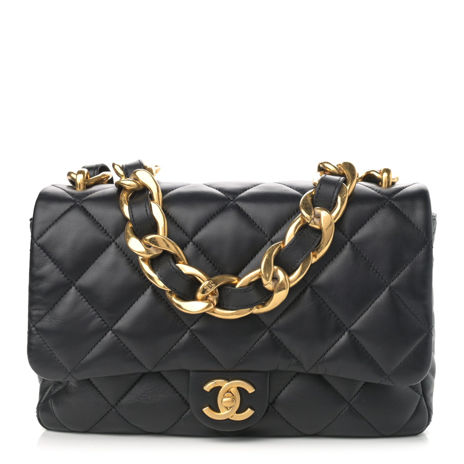 Chanel Lambskin Quilted Large CC Funky Town Flap Black 1 of 10
