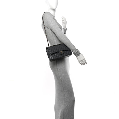 Chanel Caviar Quilted Medium Double Flap Dark Grey 2 of 10