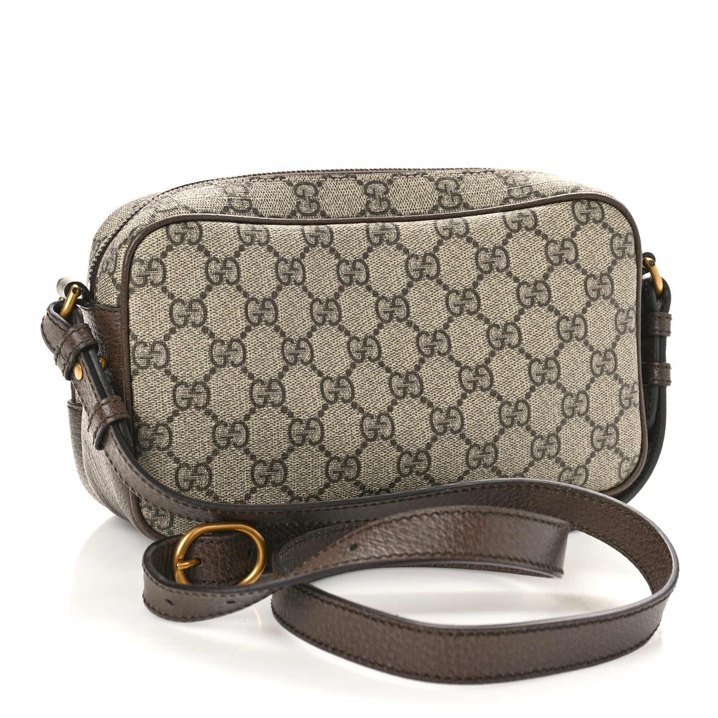 GG Supreme Monogram Calfskin Web Small Ophidia Messenger Bag Beige Ebony New Acero