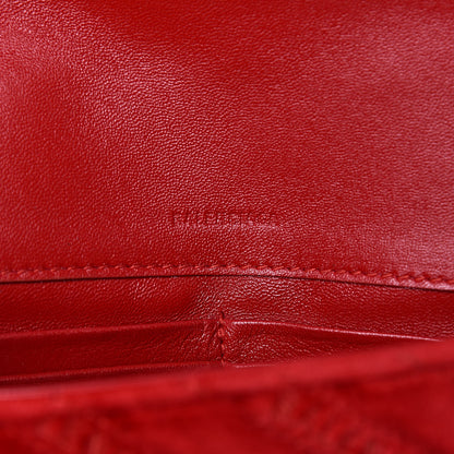 Balenciaga Velvet Logo Matelasse BB Chain Wallet Red 6 of 8