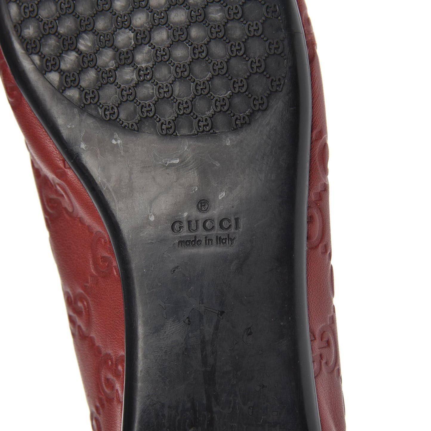 Guccissima Bamboo Tassel Ballet Flats 37.5 Red