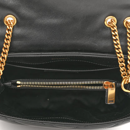 Saint Laurent Calfskin Y Quilted Monogram Small Loulou Chain Satchel Black 5 of 12