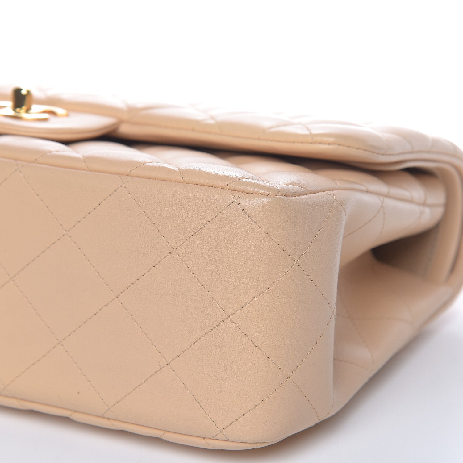Chanel Lambskin Quilted Jumbo Double Flap Beige Clair 9 of 12