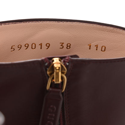 Gucci Calfskin Womens GG Ankle Boots 38 Vintage Bordeaux 5 of 10