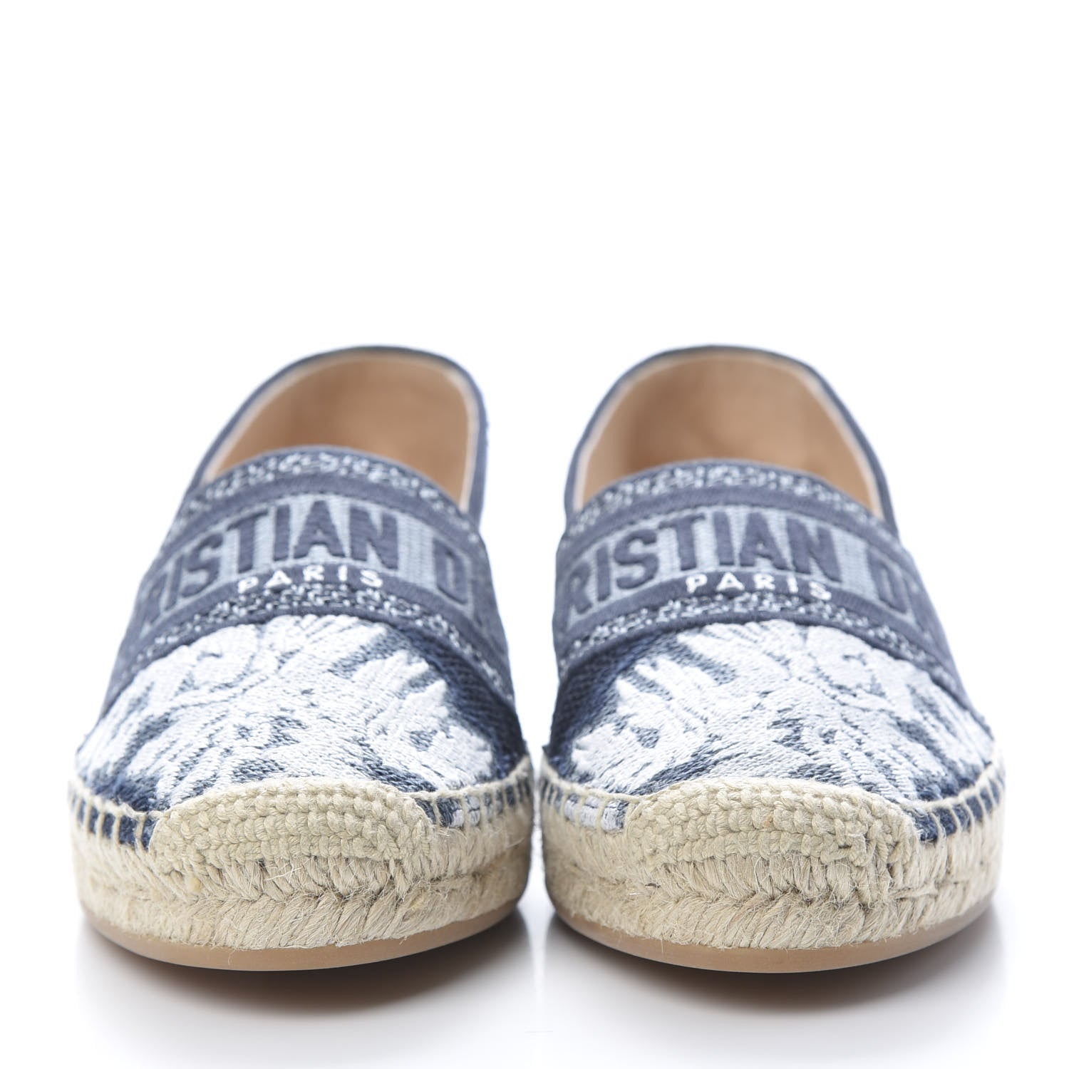 Christian Dior Canvas Tie and Dior Embroidered Granville 15mm Espadrilles 35 Denim 2 of 9