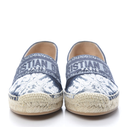 Christian Dior Canvas Tie and Dior Embroidered Granville 15mm Espadrilles 35 Denim 2 of 9