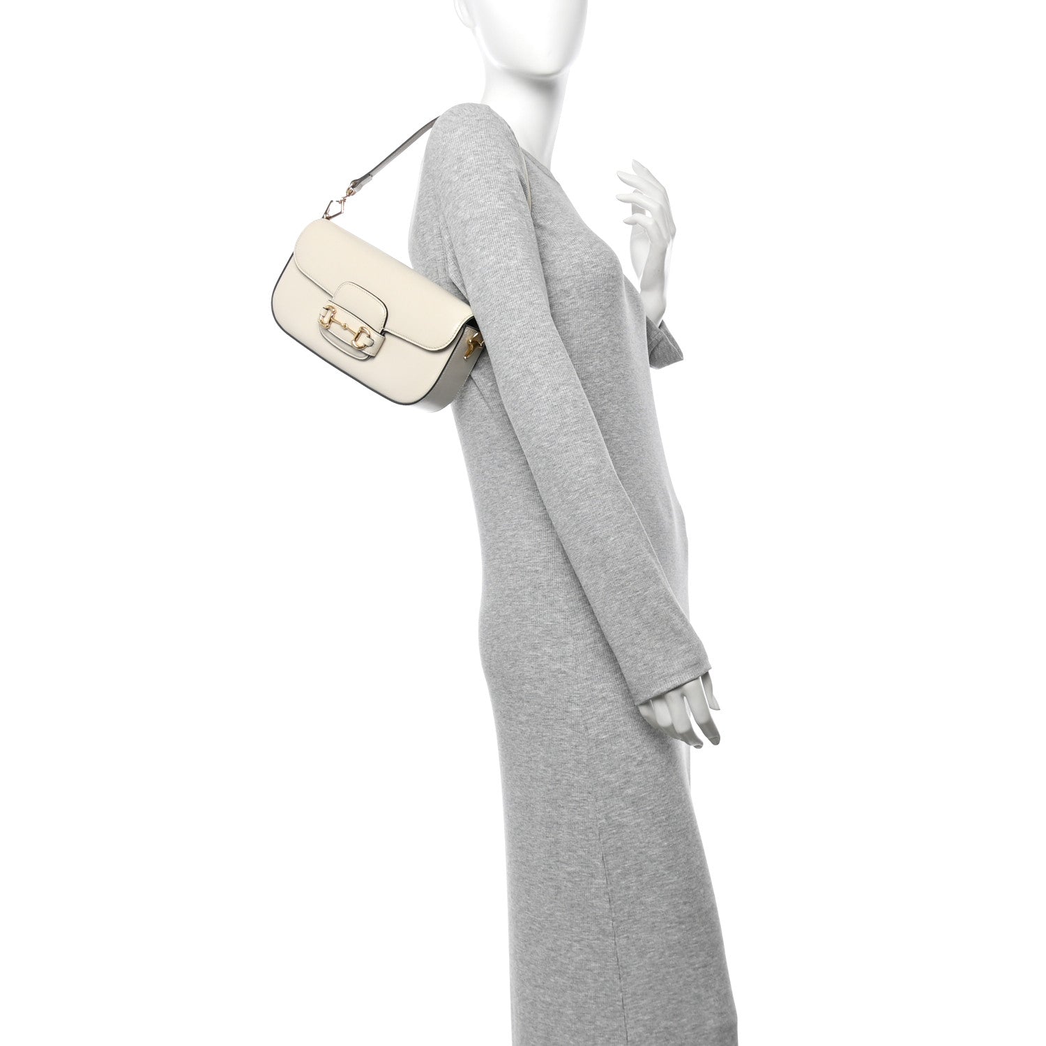 Gucci Azalea Calfskin Small Horsebit 1955 Chain Shoulder Bag Mystic White 2 of 10
