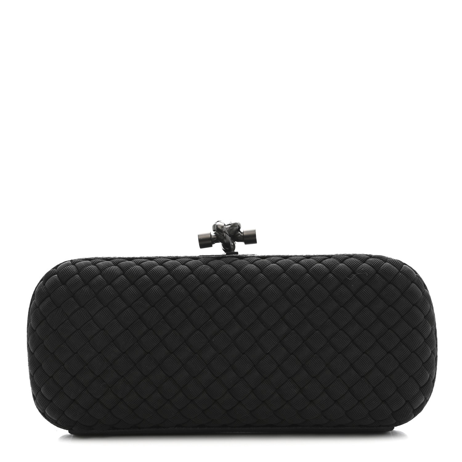Bottega Veneta Satin Ayers Intreccio Impero Stretch Knot Clutch Black 1 of 9