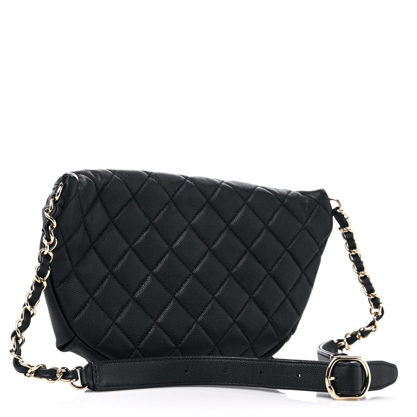 Caviar Quilted Business Affinity Waist Belt Bag Black